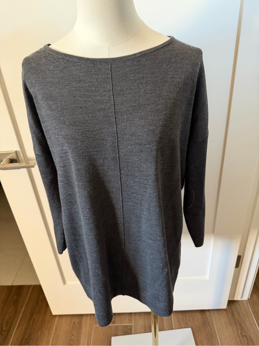 Women's Charcoal Gray Wool Knit Top